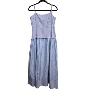 Umgee Large  Blue Tiered Maxi Dress Boho Cottagecore Coastal Chic Sundress‎ NWT